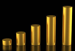 Goldene Säulen als Symbol für Geld.