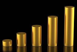 Goldene Säulen als Symbol für Geld.