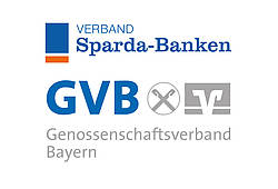 Logo vom Verband der Sparda-Banken und vom Genossenschaftsverband Bayern GVB.